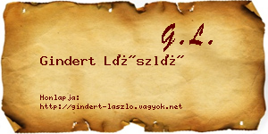 Gindert László névjegykártya